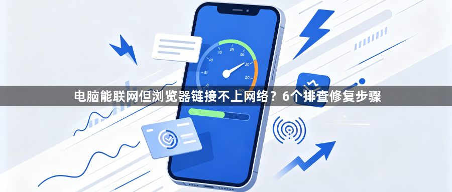 电脑能联网但浏览器链接不上网络？6个排查修复步骤1